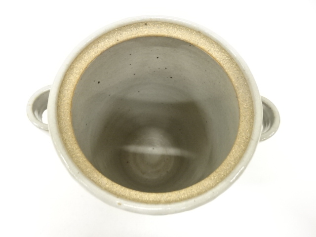  信楽焼　高橋楽斎造　虫明写　雁ノ画　水指